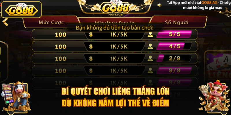 Bí quyết chơi Liêng thắng lớn dù không nắm lợi thế về điểm