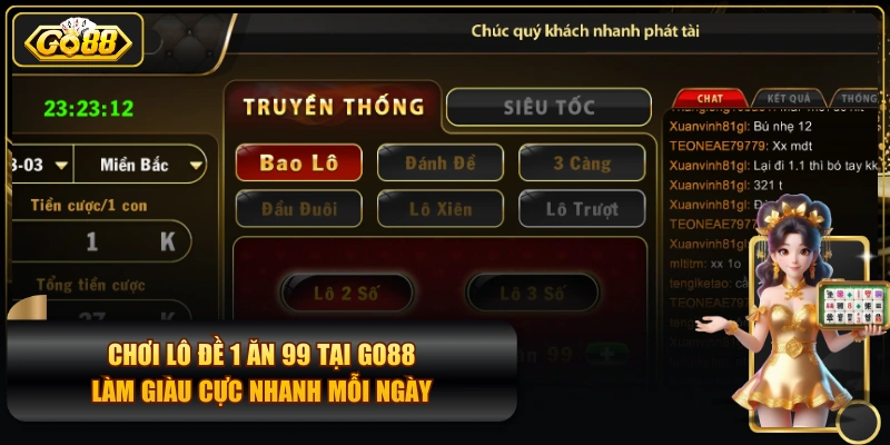 Chơi Lô Đề 1 Ăn 99 Tại GO88 Làm Giàu Cực Nhanh Mỗi Ngày