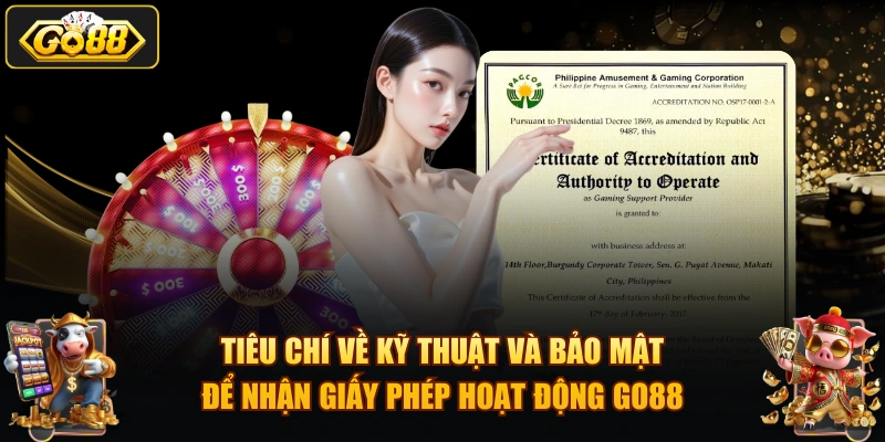 Tiêu chí về kỹ thuật và bảo mật để nhận giấy phép hoạt động GO88